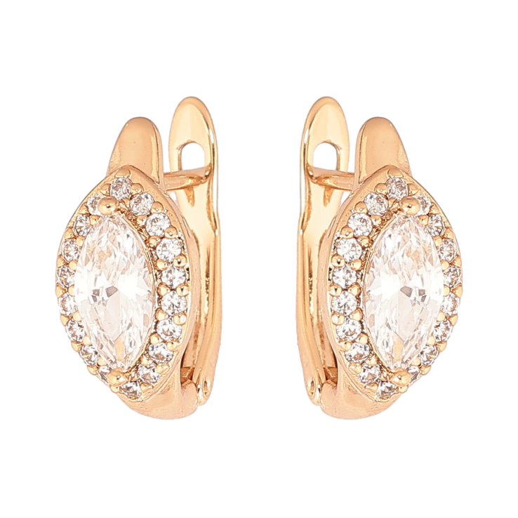 Серьги Xuping Позолота 18K английский замок Кристалл Маркиз в обрамлении фото №15 Серьги Xuping Позолота 18K английский замок Кристалл Маркиз в обрамлении фото №15