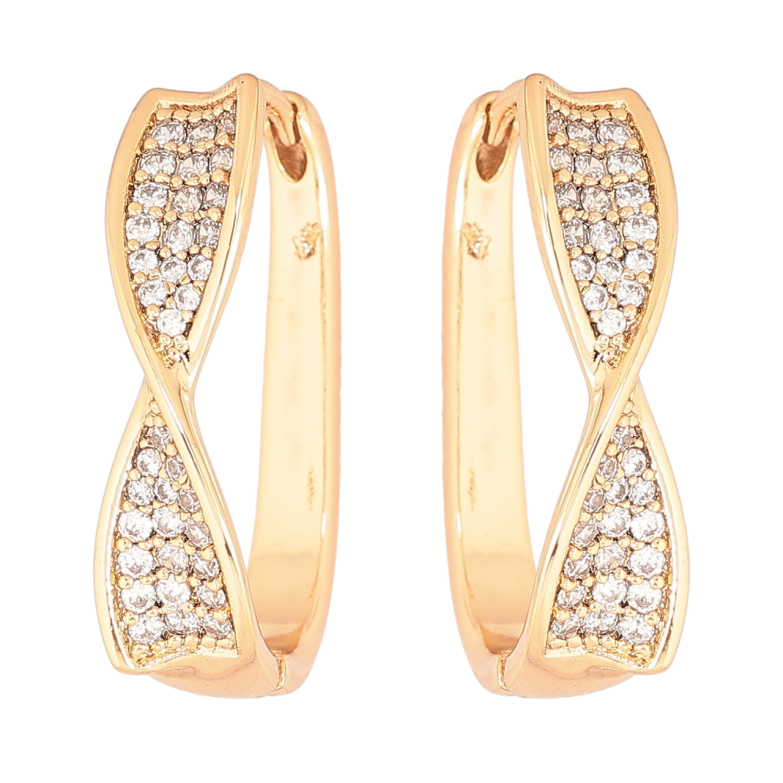 Серьги Xuping Позолота 18K колечки Узор с инкрустацией кристаллами фото №1