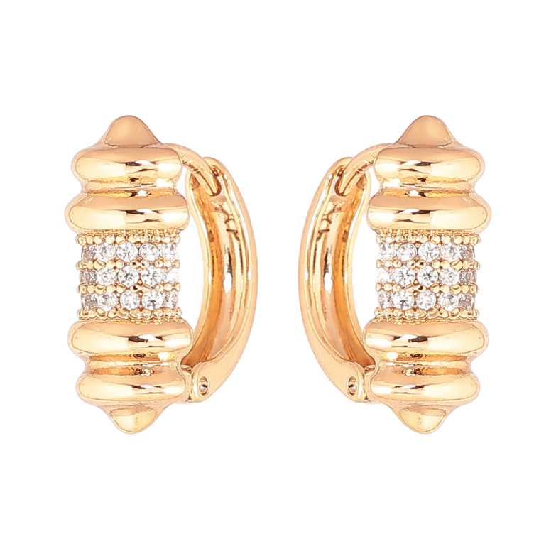 Серьги Xuping Позолота 18K колечки Декоративный узор с инкрустацией кристаллами фото №1