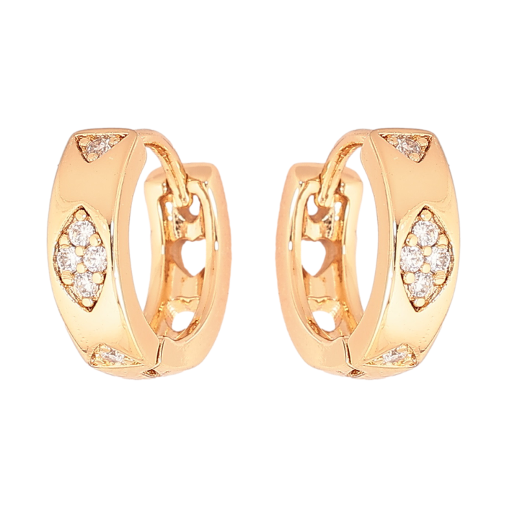 Серьги Xuping Позолота 18K колечки Узор с кристаллами фото №15 Серьги Xuping Позолота 18K колечки Узор с кристаллами фото №15