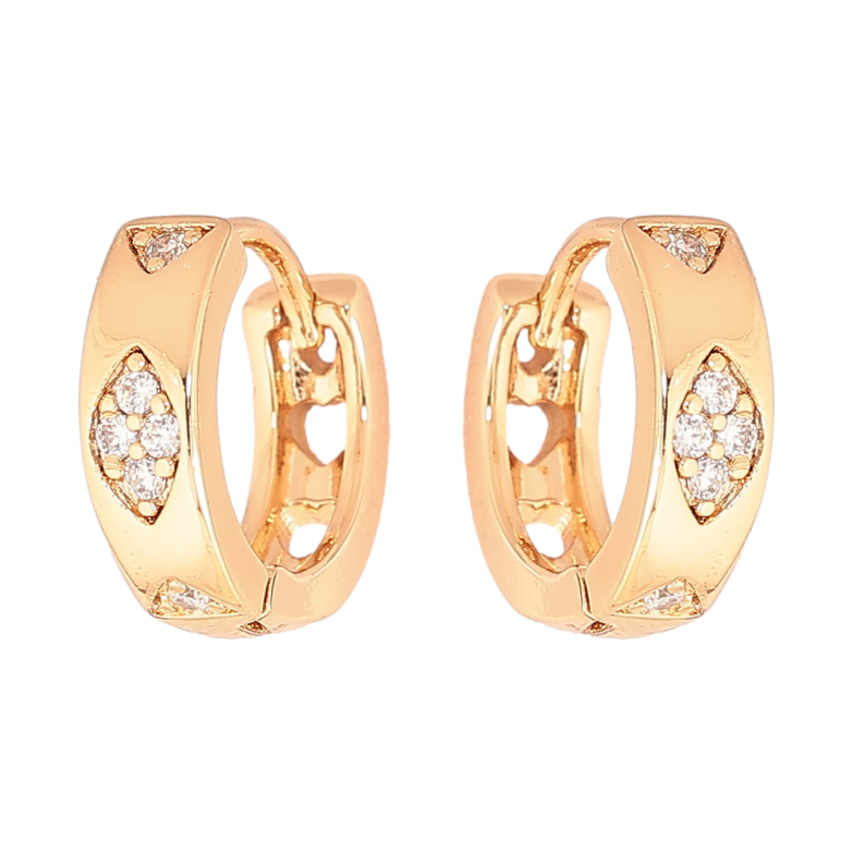 Серьги Xuping Позолота 18K колечки Узор с кристаллами фото №1