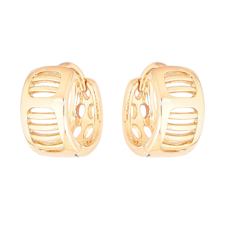 Серьги Xuping Позолота 18K колечки Резной узор фото №1