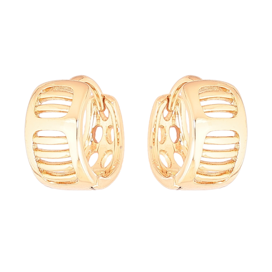 Серьги Xuping Позолота 18K колечки Резной узор фото №1
