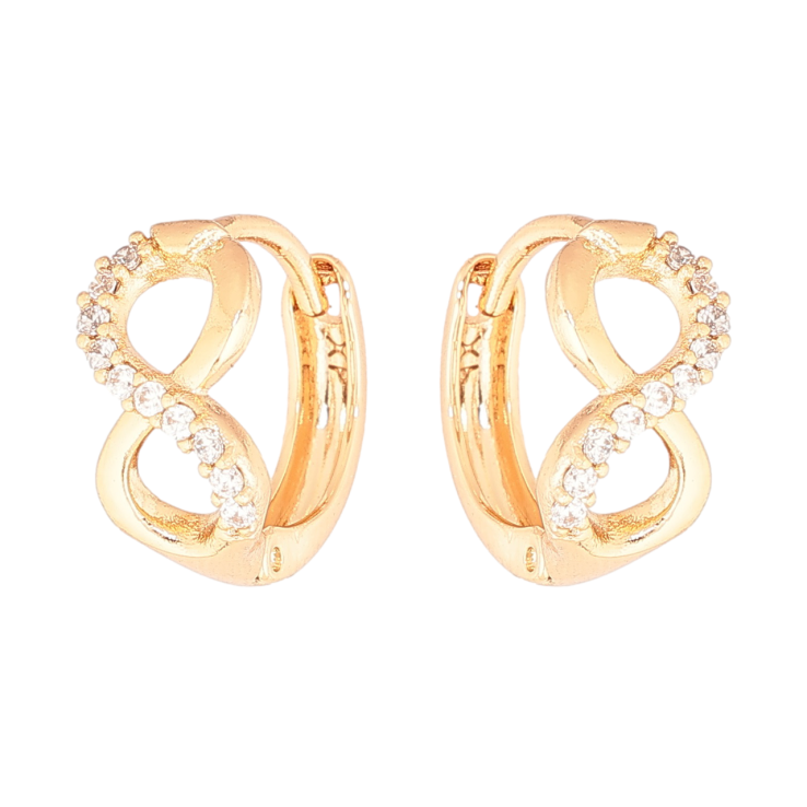 Сережки Xuping Позолота 18K колечка «Вісімки з кристалами» фото №12