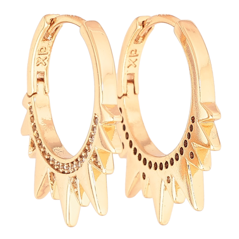 Серьги Xuping Позолота 18K колечки Лучики фото №3