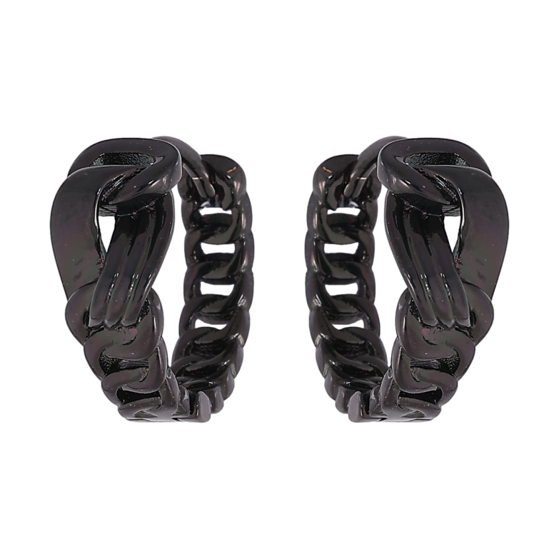 Сережки Xuping Позолота Black (чорне золото) колечка «Візерунок ланцюжок» фото №1