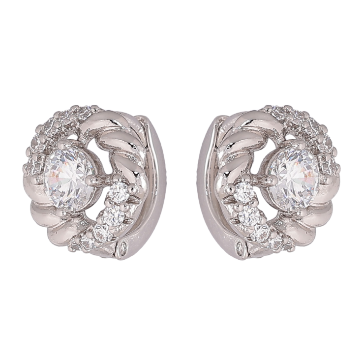 Серьги Xuping Родий колечки Узор с кристаллами фото №12 Серьги Xuping Родий колечки Узор с кристаллами фото №12