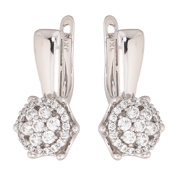 Серьги Xuping Родий английский замок Инкрустация кристаллами фото №12