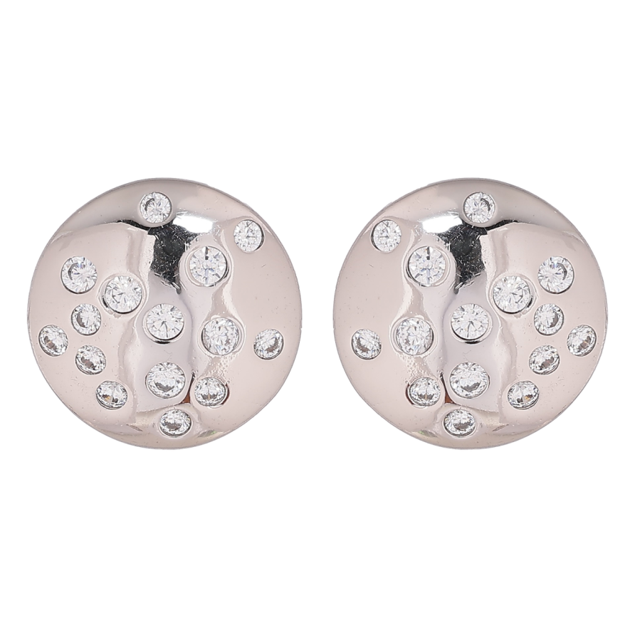 Серьги Xuping Родий пусеты Круги с россыпью кристаллов фото №1 Серьги Xuping Родий пусеты Круги с россыпью кристаллов фото №1