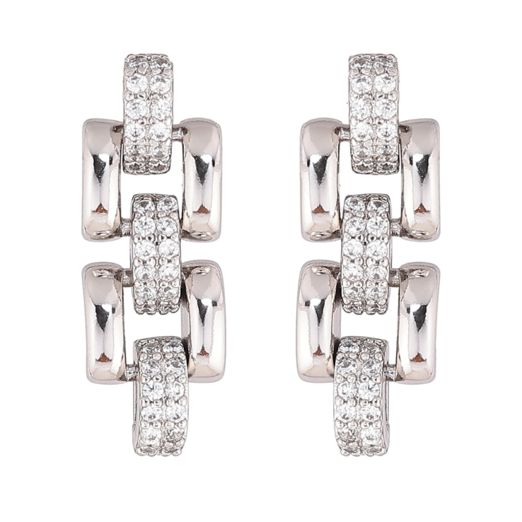 Серьги Xuping Родий пусеты Декоративный узор с кристаллами фото №10 Серьги Xuping Родий пусеты Декоративный узор с кристаллами фото №10