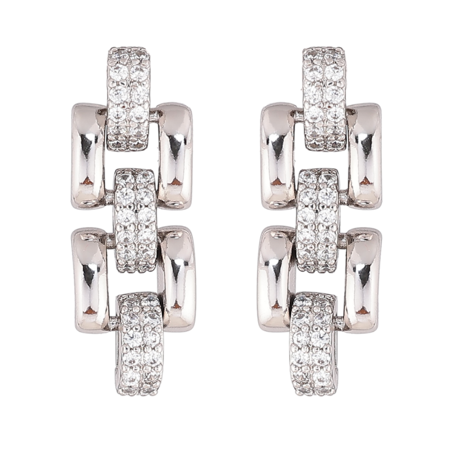 Серьги Xuping Родий пусеты Декоративный узор с кристаллами фото №1 Серьги Xuping Родий пусеты Декоративный узор с кристаллами фото №1