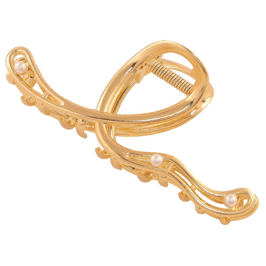 Краб металлический Петелька с жемчужинами длина 11.5см фото №1 Краб металлический Петелька с жемчужинами длина 11.5см фото №1