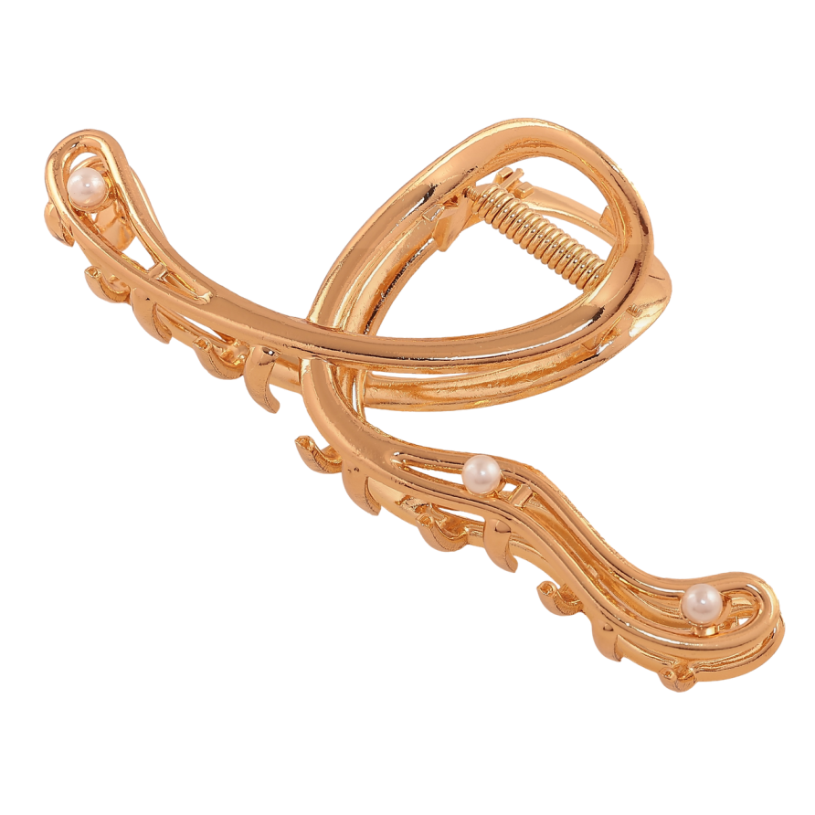 Краб металлический Петелька с жемчужинами длина 11.5см фото №1 Краб металлический Петелька с жемчужинами длина 11.5см фото №1