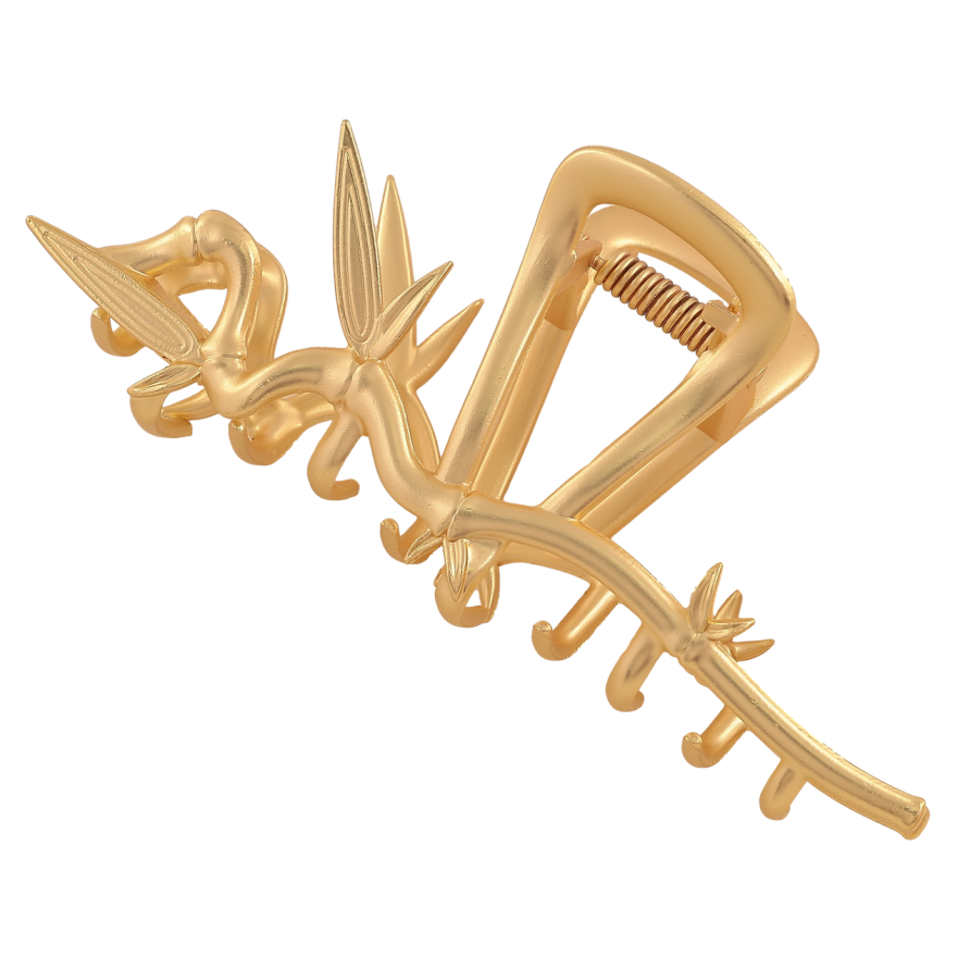 Краб металлический Бамбуковые веточки, матовое покрытие длина 11см фото №1