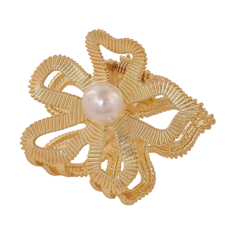 Краб металлический Цветок с жемчужиной длина 6см фото №1 Краб металлический Цветок с жемчужиной длина 6см фото №1