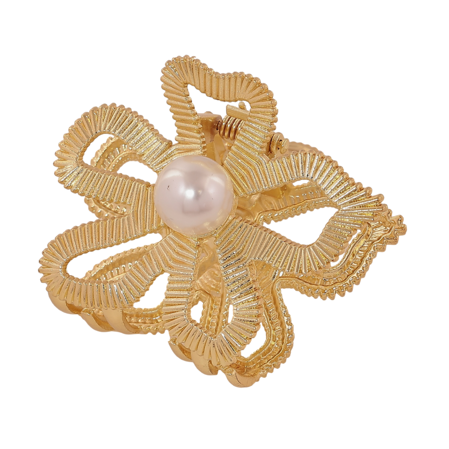 Краб металлический Цветок с жемчужиной длина 6см фото №1 Краб металлический Цветок с жемчужиной длина 6см фото №1