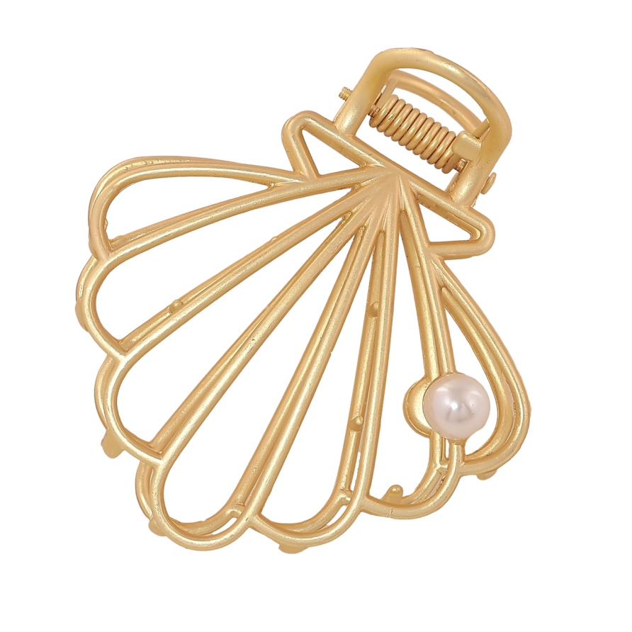 Краб металевий «Мушля з перлиною, матове покриття» довжина 5.5х6см фото №1 Краб металевий «Мушля з перлиною, матове покриття» довжина 5.5х6см фото №1