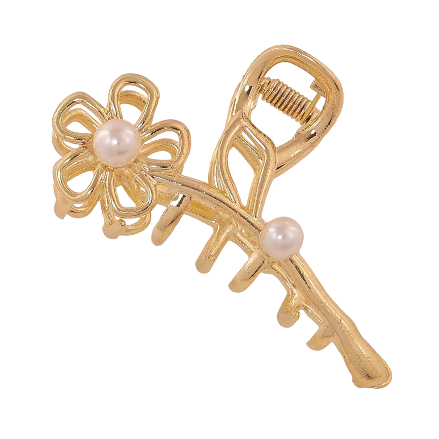 Краб металлический Цветок с жемчужинами длина 7см фото №1 Краб металлический Цветок с жемчужинами длина 7см фото №1