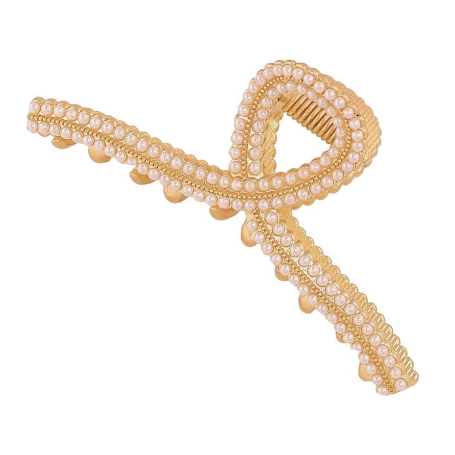 Краб металлический Петелька с жемчужинами длина 7см фото №1 Краб металлический Петелька с жемчужинами длина 7см фото №1