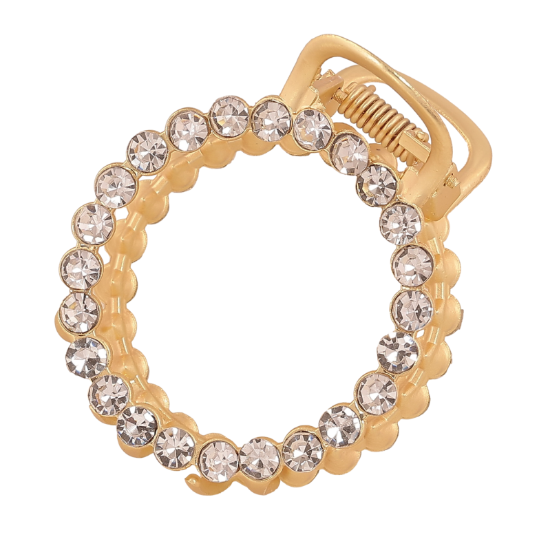 Краб металевий «Коло зі стразами» ø 4см фото №1 Краб металевий «Коло зі стразами» ø 4см фото №1