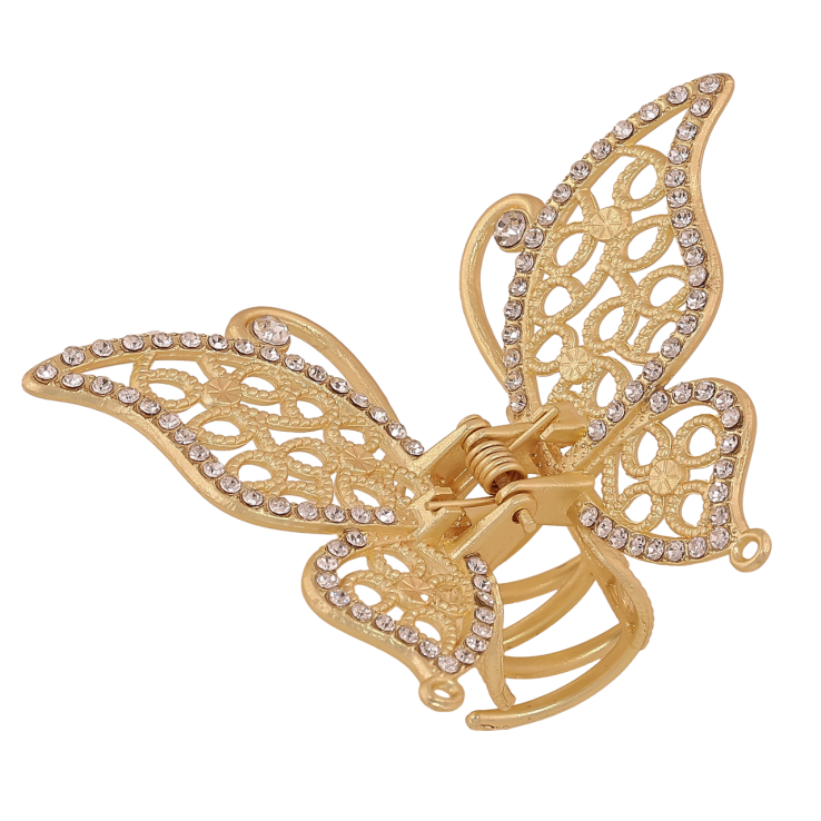 Краб металлический Бабочка со стразами, матовое покрытие длина 5.5х7.5см фото №14 Краб металлический Бабочка со стразами, матовое покрытие длина 5.5х7.5см фото №14