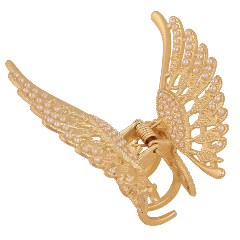 Краб металевий «Метелик зі стразами, матове покриття» довжина 5.5х7см фото №1 Краб металевий «Метелик зі стразами, матове покриття» довжина 5.5х7см фото №1