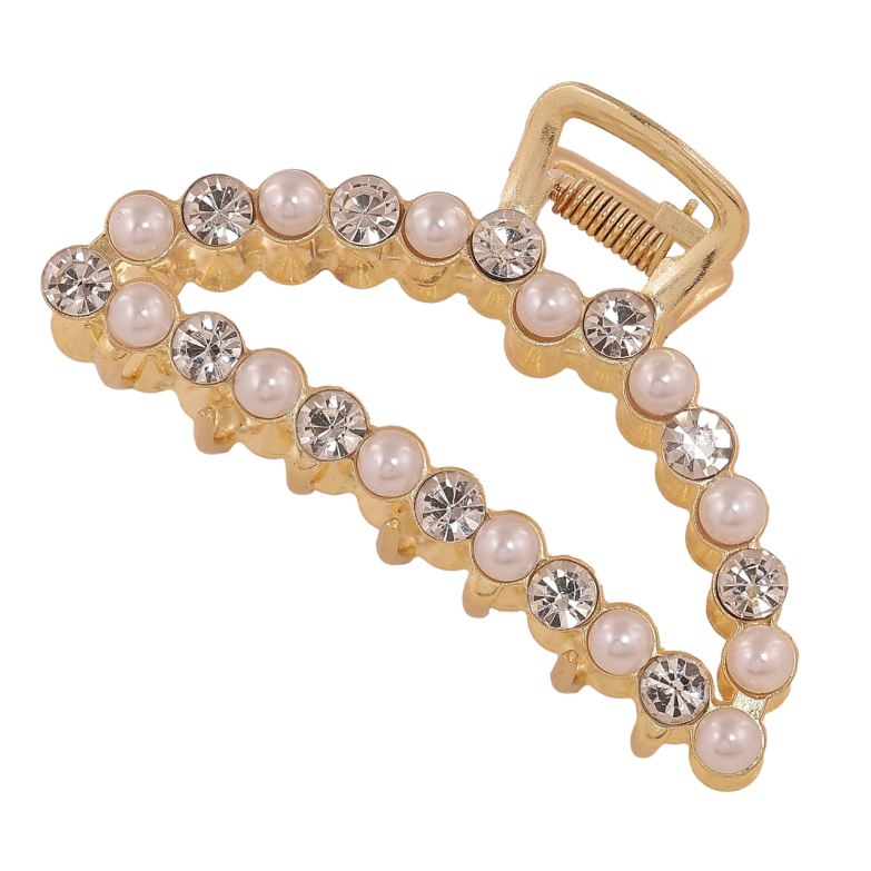 Краб металлический Полумесяц с кристаллами и жемчужинками длина 7.5см фото №1 Краб металлический Полумесяц с кристаллами и жемчужинками длина 7.5см фото №1