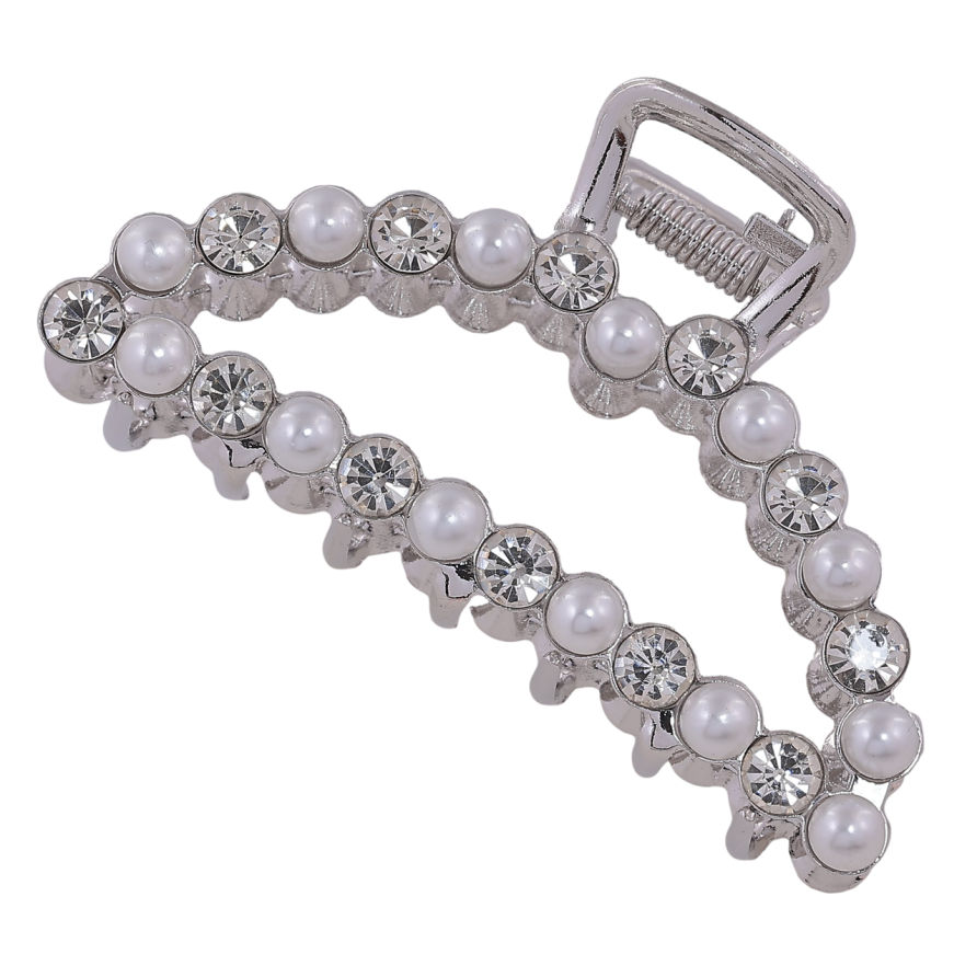 Краб металлический Полумесяц с кристаллами и жемчужинками длина 7.5см фото №1 Краб металлический Полумесяц с кристаллами и жемчужинками длина 7.5см фото №1