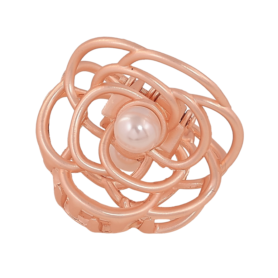 Краб металлический Цветок с жемчужиной длина 3.5см фото №1 Краб металлический Цветок с жемчужиной длина 3.5см фото №1