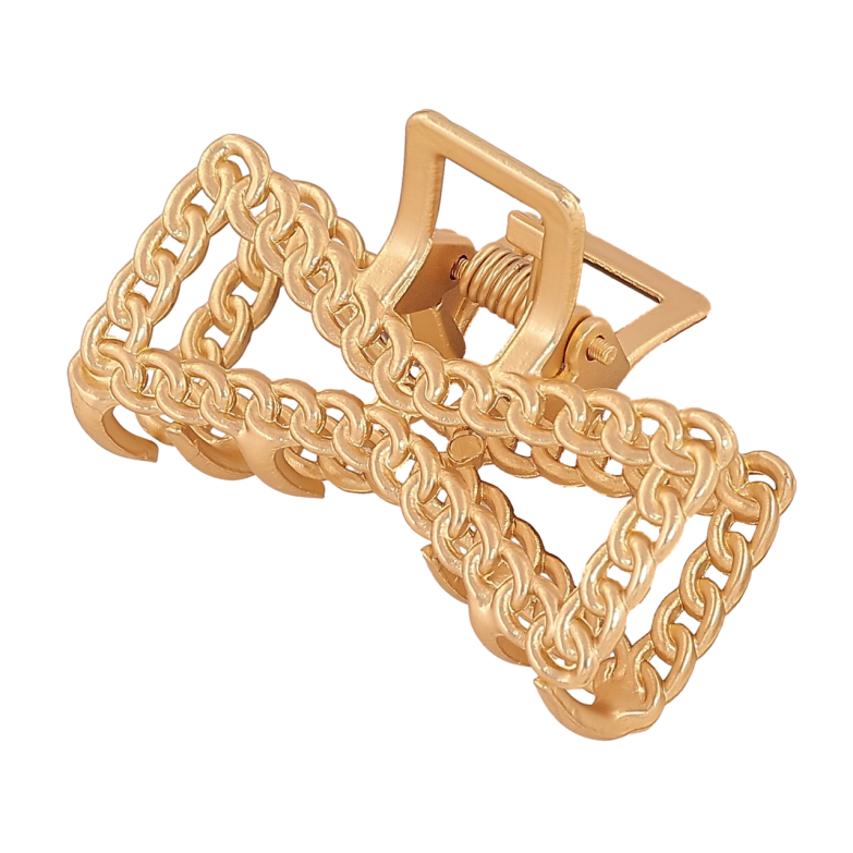 Краб металлический Бант с узором цепочка, матовое покрытие длина 4см фото №1 Краб металлический Бант с узором цепочка, матовое покрытие длина 4см фото №1