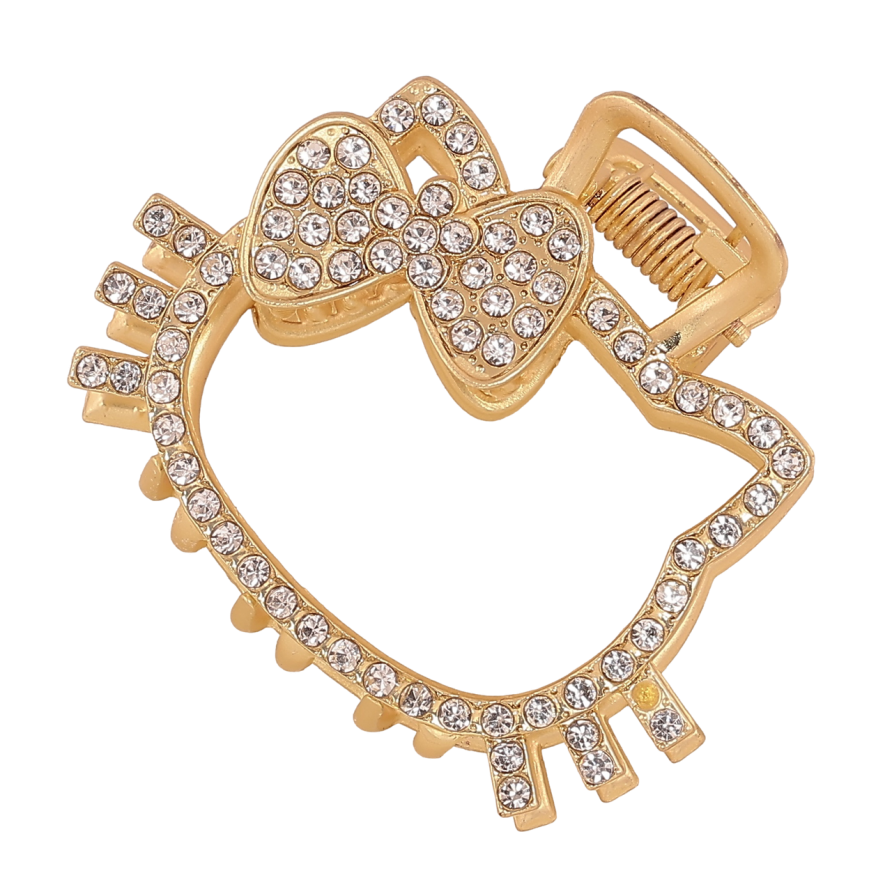 Краб металлический Hello Kitty со стразами, матовое покрытие длина 5см фото №1 Краб металлический Hello Kitty со стразами, матовое покрытие длина 5см фото №1