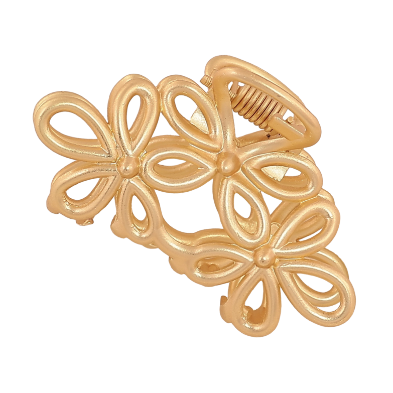 Краб металлический Цветочный узор, матовое покрытие длина 5см фото №1