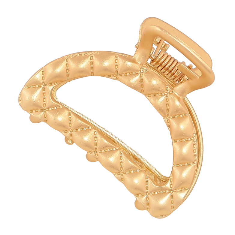 Краб металевий «Півмісяць з візерунком, матове покриття» довжина 4см фото №1 Краб металевий «Півмісяць з візерунком, матове покриття» довжина 4см фото №1