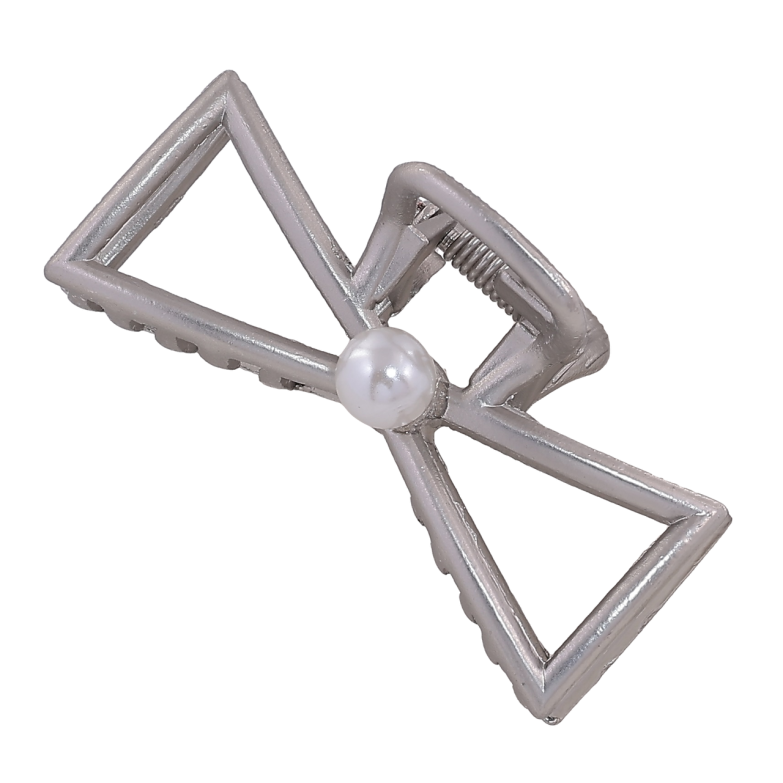 Краб металевий «Бант з перлиною, матове покриття» довжина 4,5см фото №1 Краб металевий «Бант з перлиною, матове покриття» довжина 4,5см фото №1