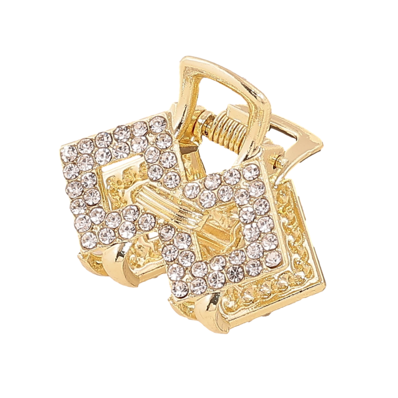 Краб металевий «Візерунок зі стразами» довжина 2,8см фото №1 Краб металевий «Візерунок зі стразами» довжина 2,8см фото №1