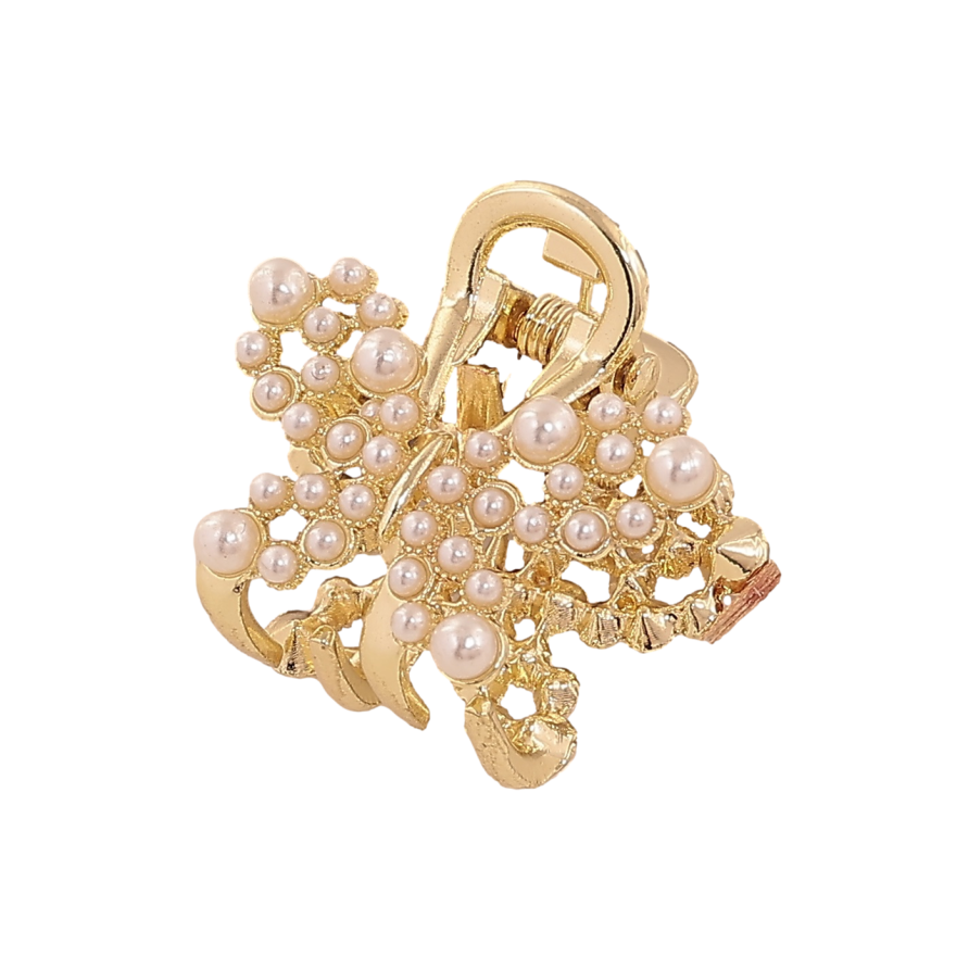 Краб металлический Бабочка с жемчужинами длина 2,5см фото №1 Краб металлический Бабочка с жемчужинами длина 2,5см фото №1