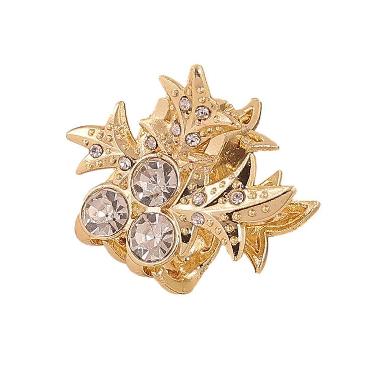 Краб металлический Узор со стразами длина 2,5см фото №19