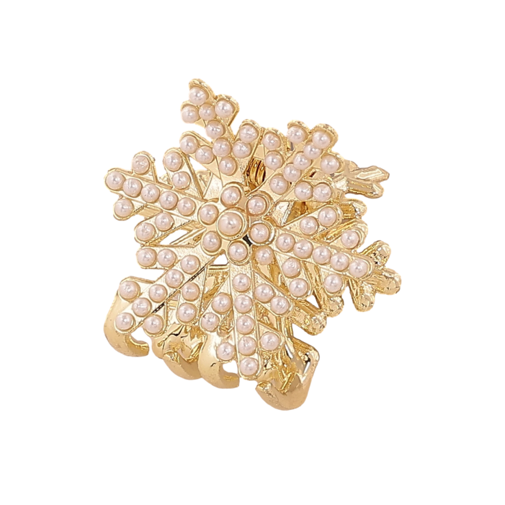 Краб металлический Снежинка с жемчужинами длина 2,5см фото №3 Краб металлический Снежинка с жемчужинами длина 2,5см фото №3