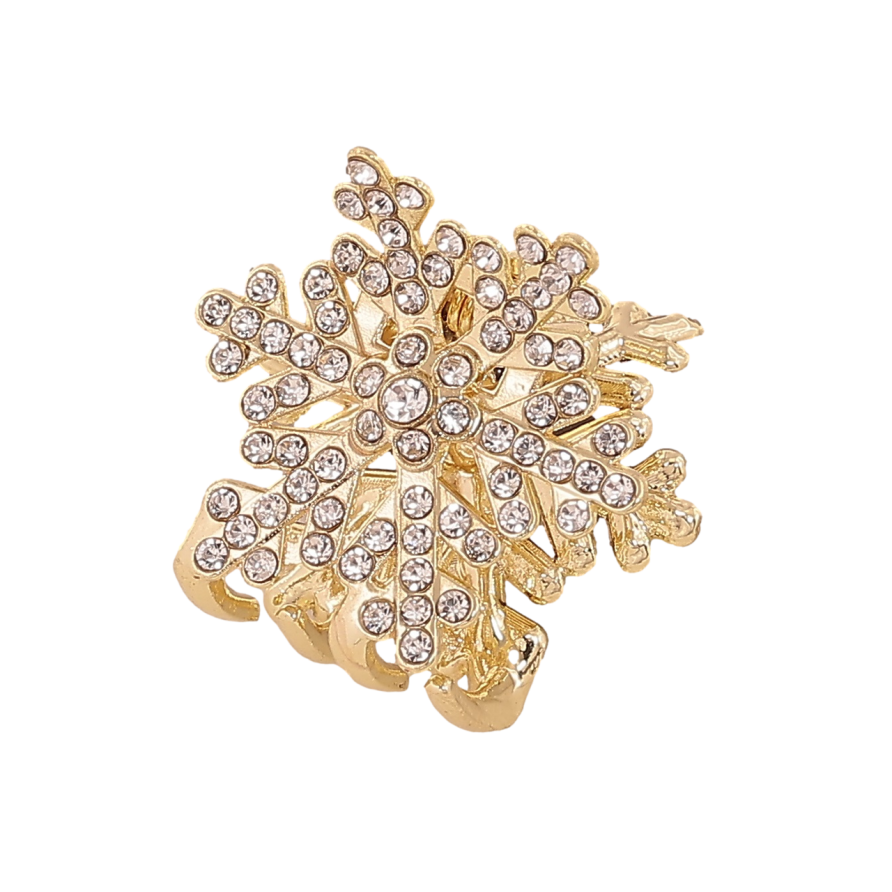 Краб металлический Снежинка со стразами длина 2,5см фото №1 Краб металлический Снежинка со стразами длина 2,5см фото №1