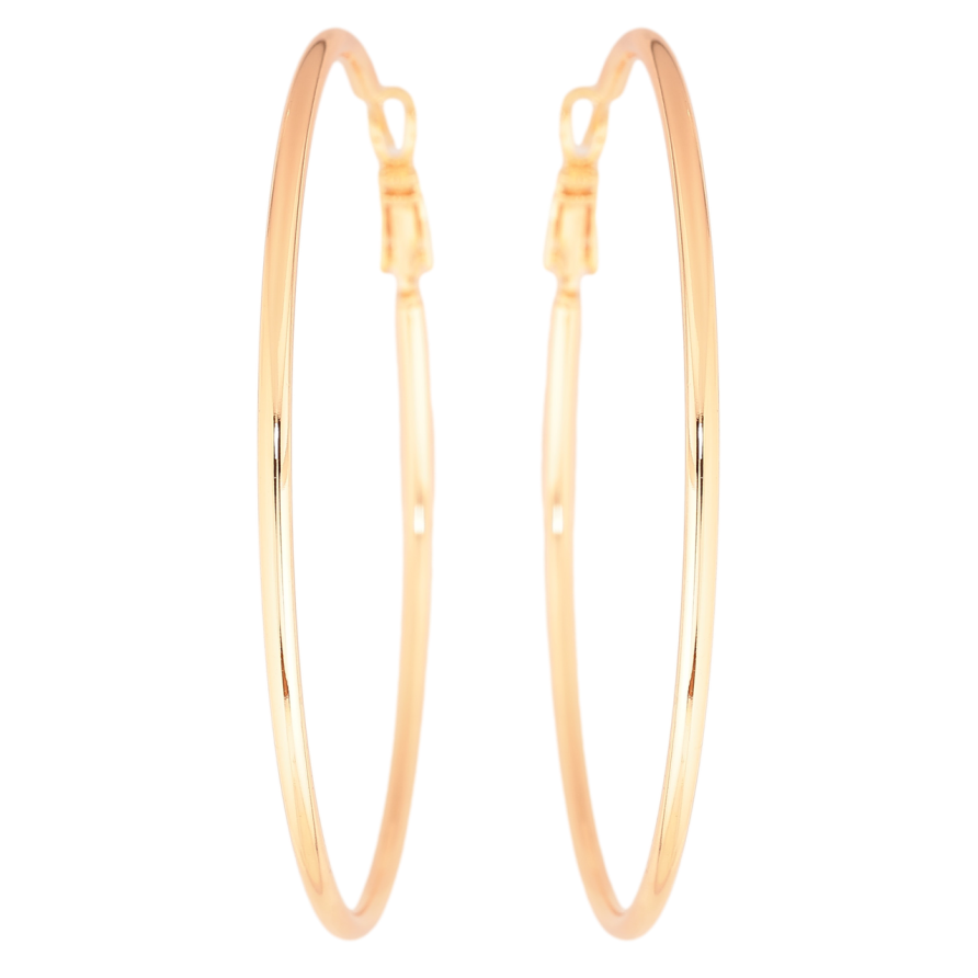 Сережки Xuping M&L Колір 18K кільця (конго) «Класика» ø 6см фото №1 Сережки Xuping M&L Колір 18K кільця (конго) «Класика» ø 6см фото №1