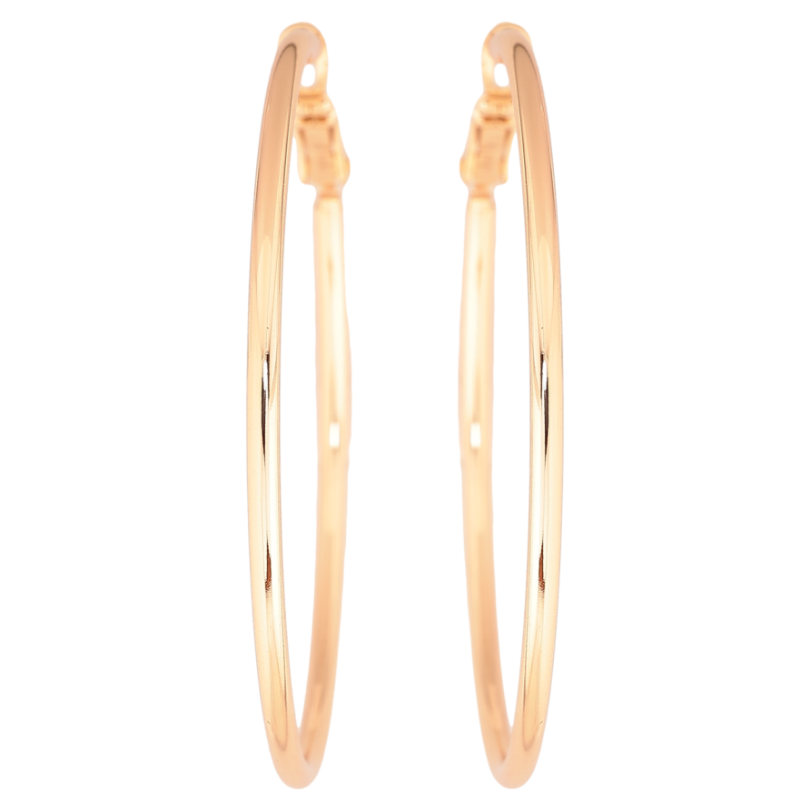 Сережки Xuping M&L Колір 18K кільця (конго) «Класика» ø 5см фото №1 Сережки Xuping M&L Колір 18K кільця (конго) «Класика» ø 5см фото №1