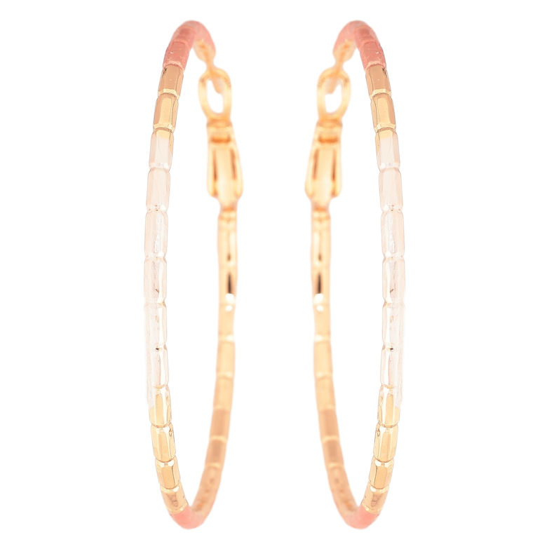 Сережки Xuping M&L Колір 18K кільця (конго) «Декоративний візерунок з емаллю» ø 5см фото №1 Сережки Xuping M&L Колір 18K кільця (конго) «Декоративний візерунок з емаллю» ø 5см фото №1