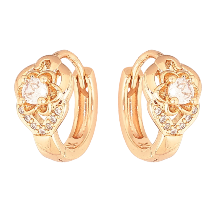 Сережки Xuping M&L Колір 18K колечка «Квіточки з кристалами» фото №12