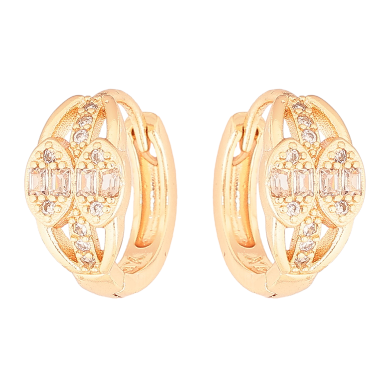 Сережки Xuping M&L Колір 18K колечка «Візерунок з кристалами» фото №1 Сережки Xuping M&L Колір 18K колечка «Візерунок з кристалами» фото №1