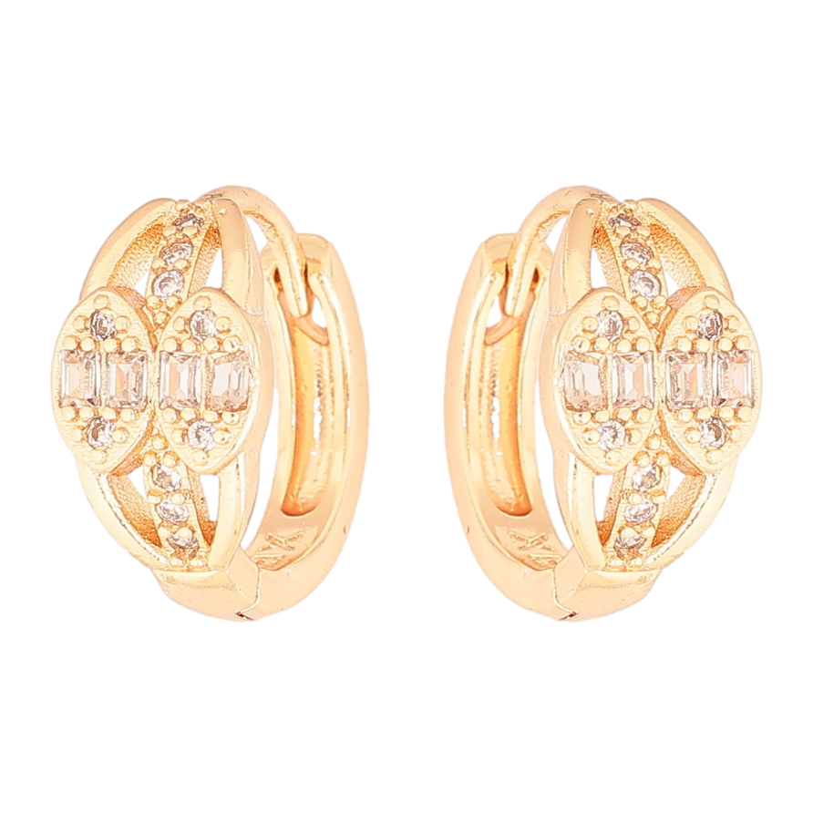 Сережки Xuping M&L Колір 18K колечка «Візерунок з кристалами» фото №1 Сережки Xuping M&L Колір 18K колечка «Візерунок з кристалами» фото №1