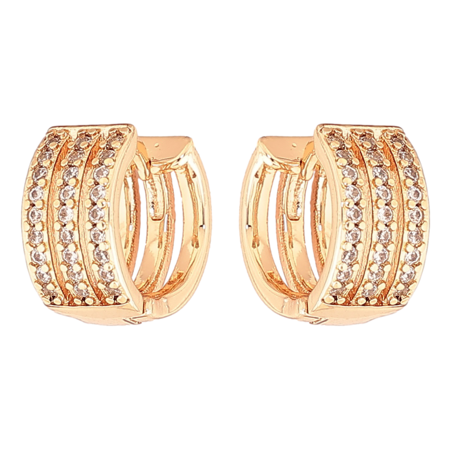 Серьги Xuping M&L Цвет 18K колечки Инкрустация кристаллов фото №1 Серьги Xuping M&L Цвет 18K колечки Инкрустация кристаллов фото №1