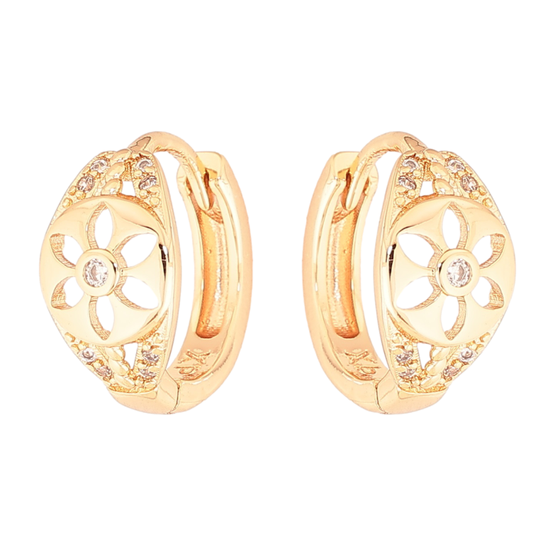 Серьги Xuping M&L Цвет 18K колечки Цветочный узор фото №1