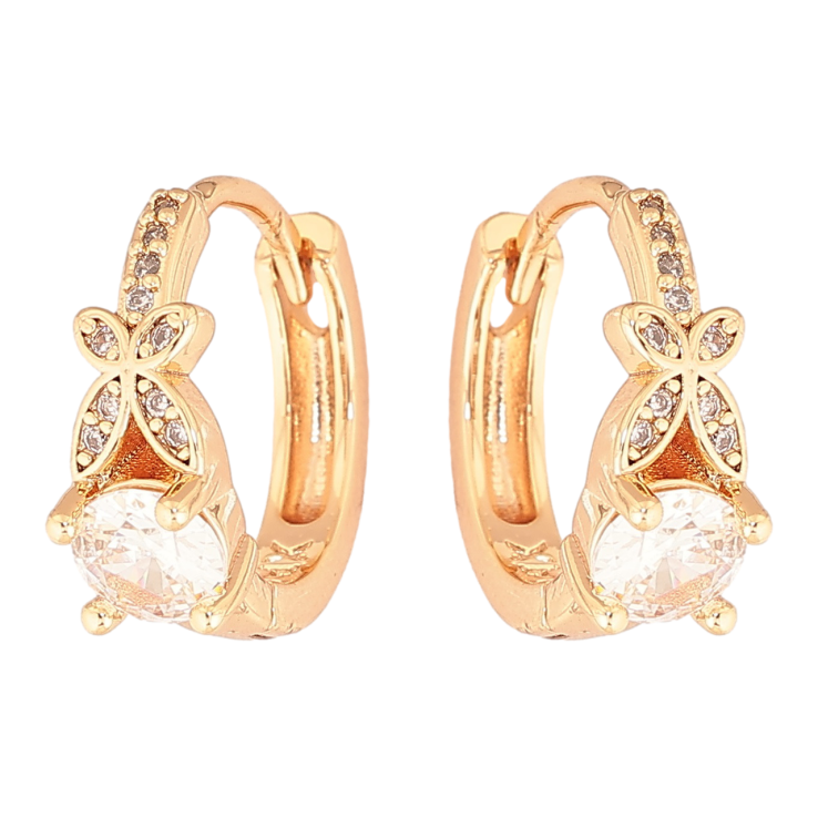 Серьги Xuping M&L Цвет 18K колечки Узор с кристаллом фото №17 Серьги Xuping M&L Цвет 18K колечки Узор с кристаллом фото №17