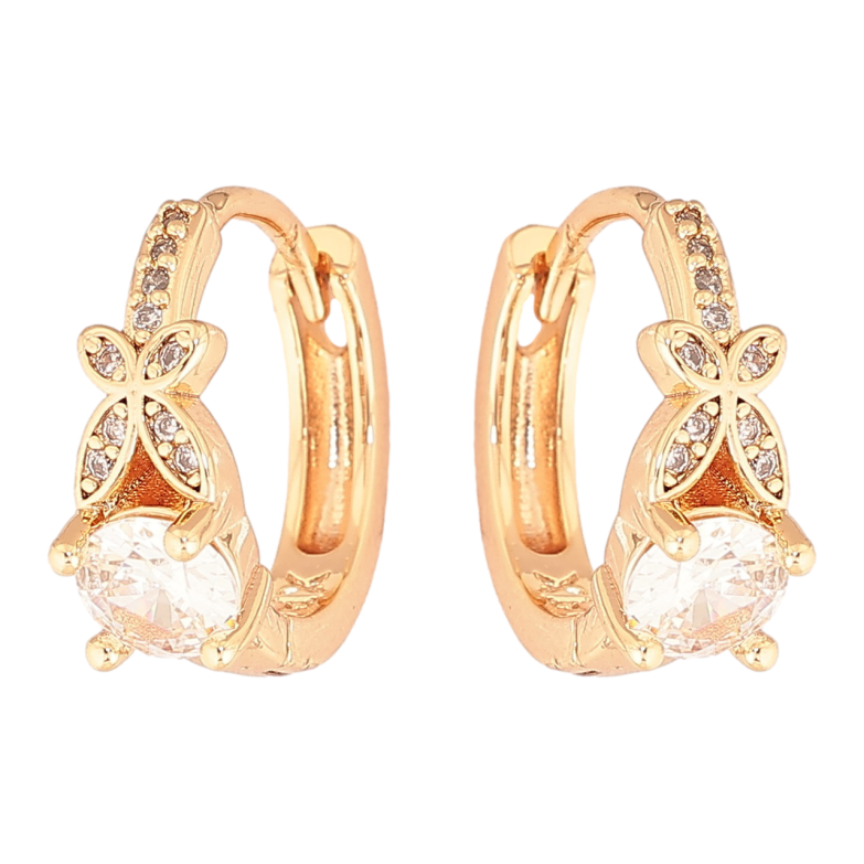 Сережки Xuping M&L Колір 18K колечка «Візерунок з кристалом» фото №1