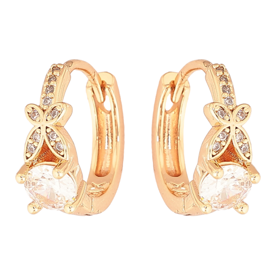 Серьги Xuping M&L Цвет 18K колечки Узор с кристаллом фото №1